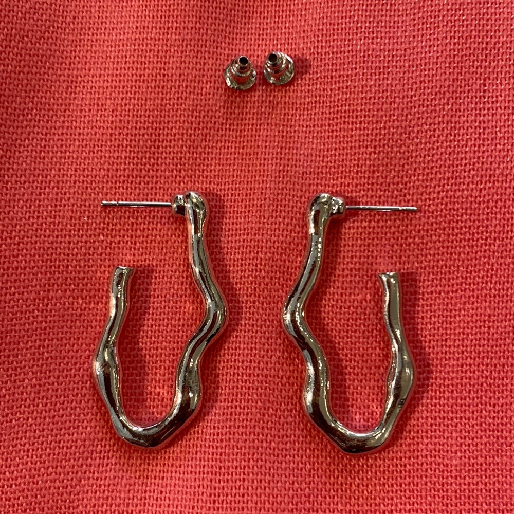 Silver tone post earrings